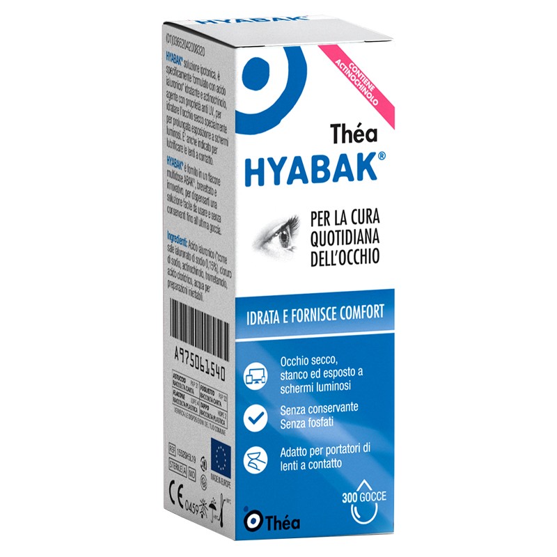 HYABAK PROTECTOR SOLUZIONE OFTALMICA SODIO IALURONATO 0,15% FLACONE 10ML