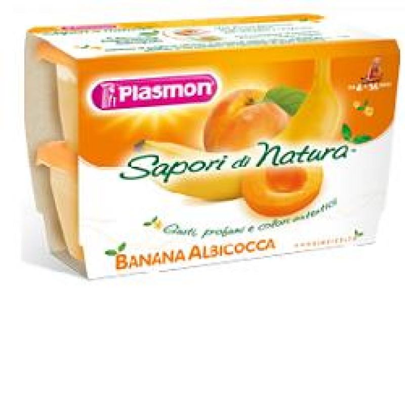 PLASMON SAPORI DI NATURA OMOGENEIZZATO ALBICOCCA E BANANA 100 G X 4 PEZZI