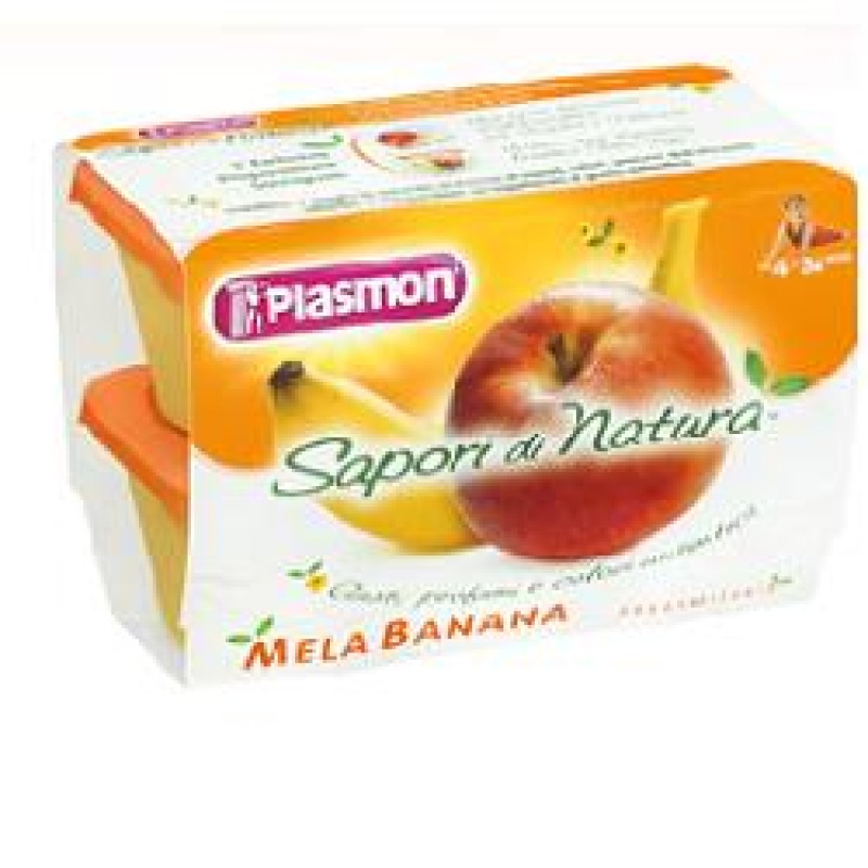 PLASMON SAPORI DI NATURA OMOGENEIZZATO MELA E BANANA 100 G X 4 PEZZI