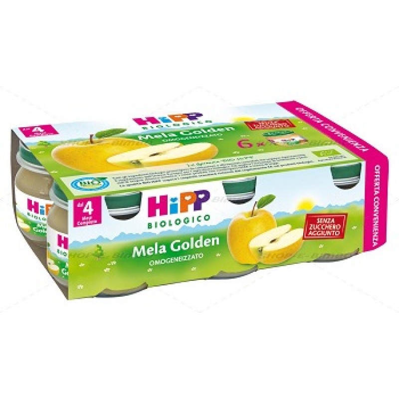 HIPP BIO OMOGENEIZZATO MELA GOLDEN 100% 6X80 G