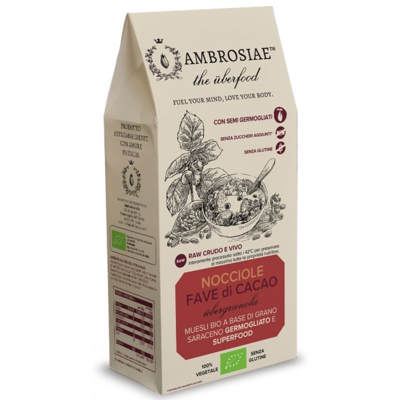 UBERGRANOLA NOCCIOLE E FAVE DI CACAO 250 G