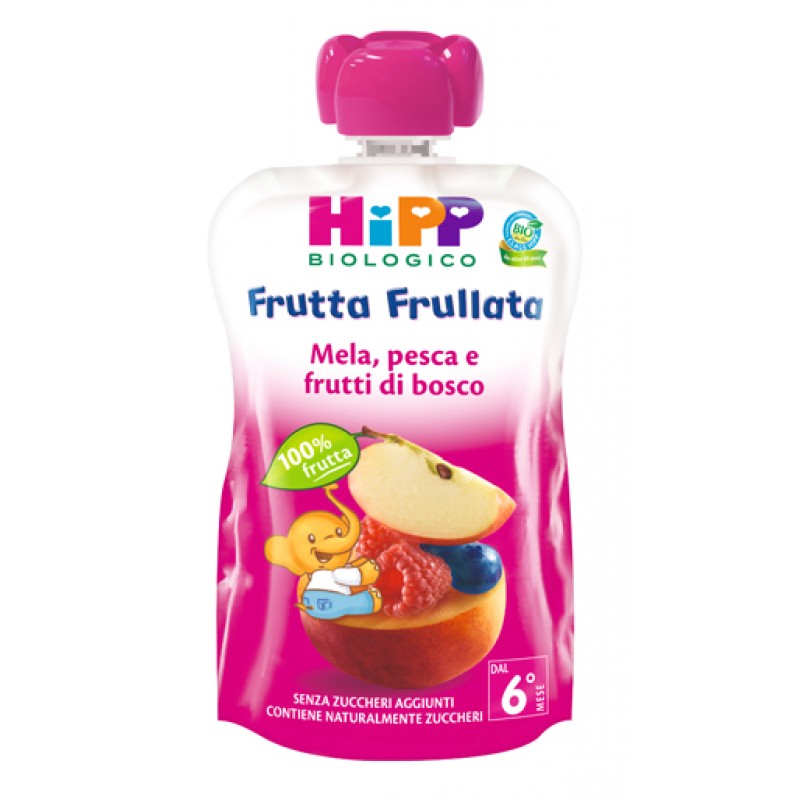 HIPP BIO HIPP BIO FRUTTA FRULLATA MELA PESCA FRUTTI DI BOSCO 90 G