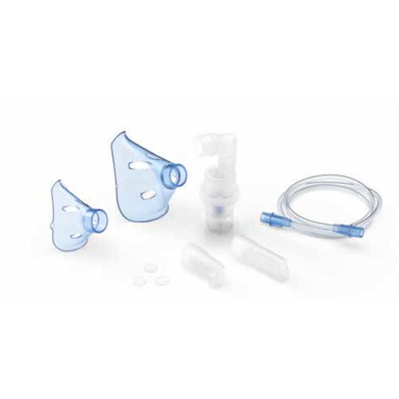 SOFFIO CUBE KIT ACCESSORI RICAMBIO CON AMPOLLA, BOCCAGLIO EFOCELLA NASALE, MASCHERA PEDIATRICA E ADULTI, TUBELLO E FILTRI DI RICAMBIO E BORSA PORTA ACCESSORI