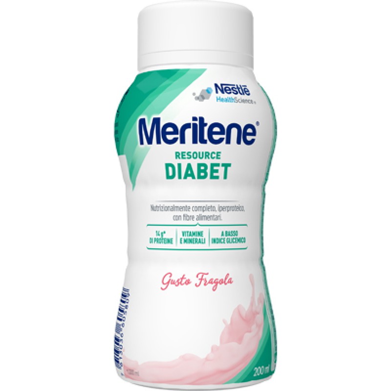 MERITENE RESOURCE DIABET FRAGOLA ALIMENTO IPERPROTEICO 28 VITAMINE E MINERALI 200 ML