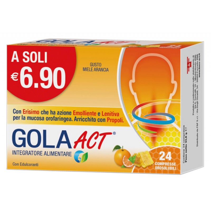 GOLA ACT MIELE ARANCIA 24 COMPRESSE SOLUBILI 33,6 G