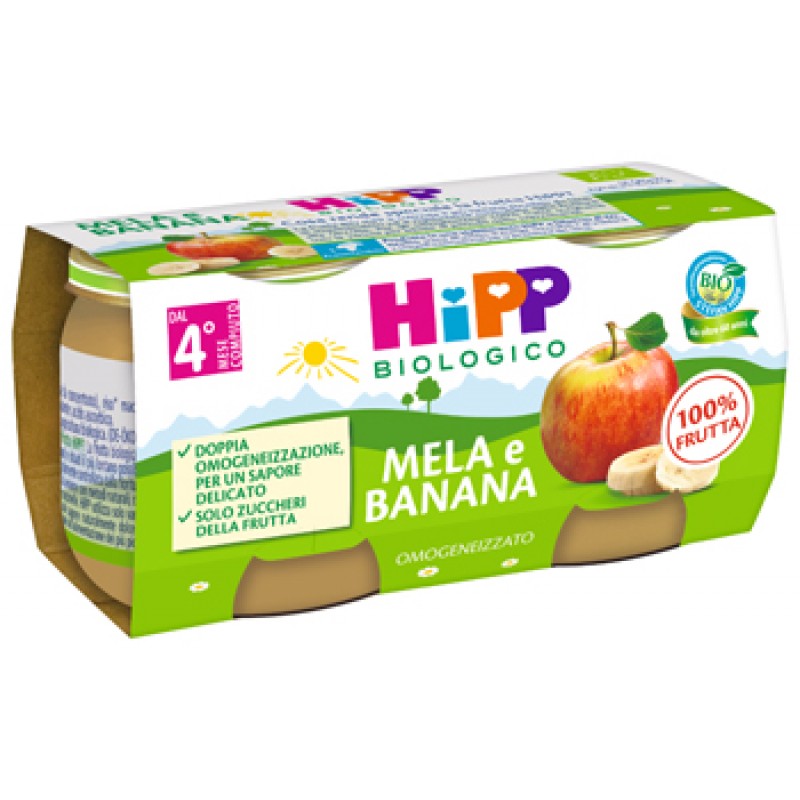 HIPP OMOGENEIZZATO MELA E BANANA 2 X 80 G