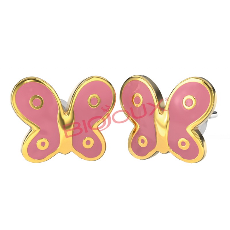 ORECCHINO STERILE BJT710 GP PINK BUTTERFLY