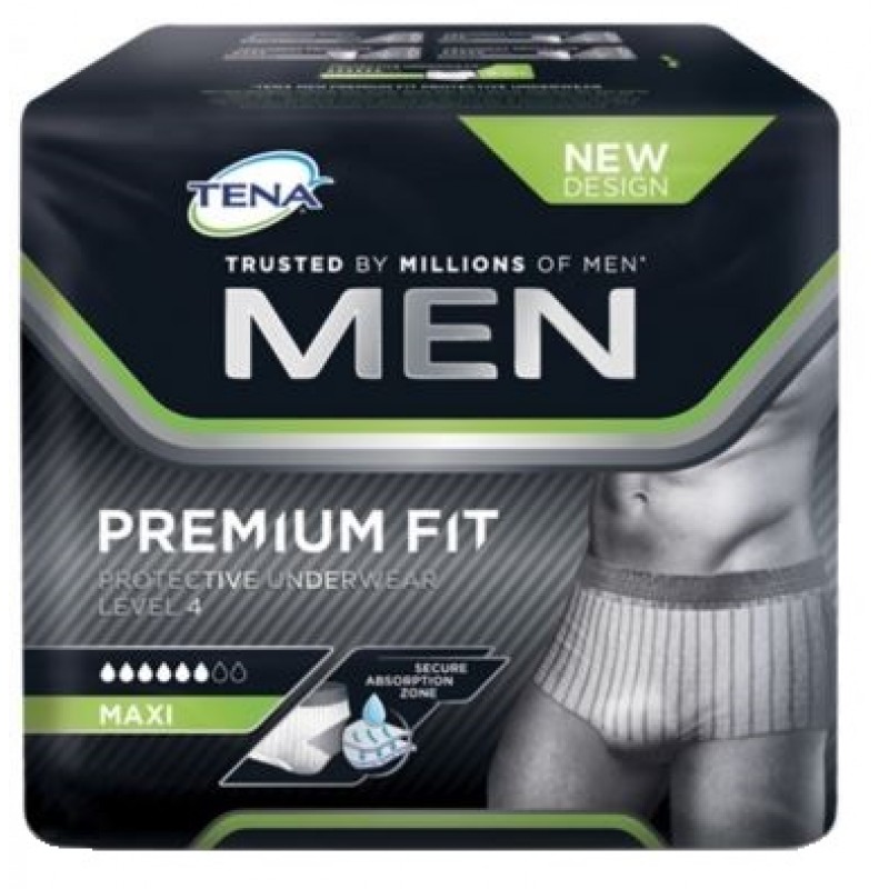 MUTANDINA ASSORBENTE MASCHILE TENA MEN PREMIUM FIT LIVELLO 4 TAGLIA MEDIUM 10 PEZZI