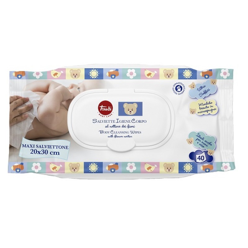 TRUDI BABY CARE SALVIETTINE IGIENE CORPO 40 PEZZI