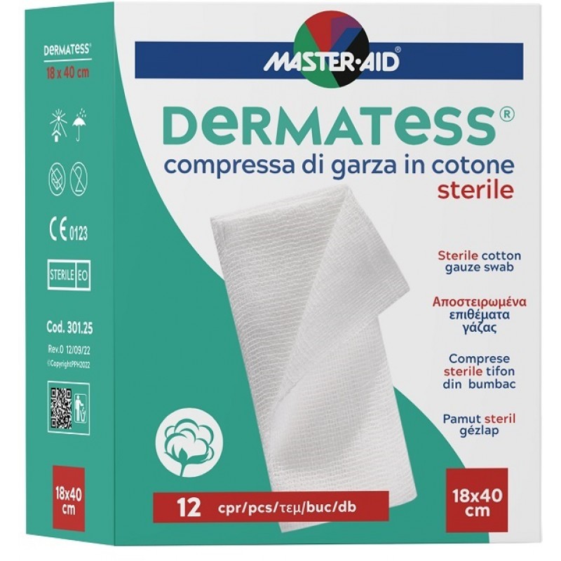 GARZA IDROFILA DERMATESS COTONE 18X40 12 PEZZI