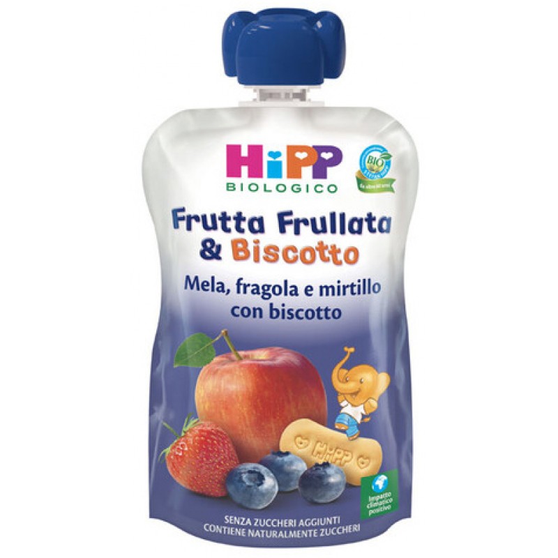HIPP FRUTTA FRULL&BISCOTTO MELA FRAGOLA MIRTILLO BISCOTTO 90 G