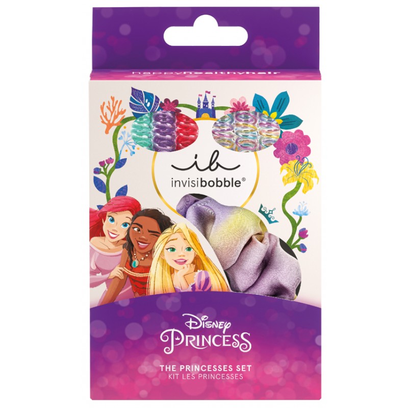 INVISIBOBBLE DISNEY PRINCESS THE PRINCESSES SET 6 THE ORIGINAL KIDS HAIR SPIRAL + 1 THE KIDS SPRUNCHIE