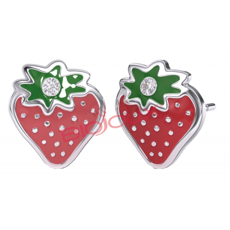 ORECCHINI BJT733 FRAGOLA W/SWAROVSKI