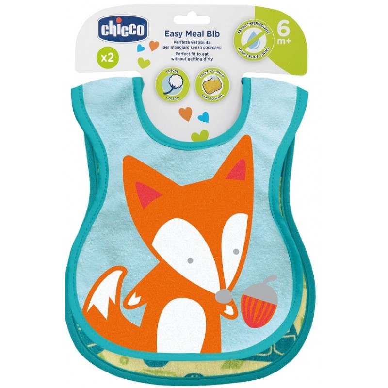 CHICCO BAVAGLINE 6M+ NEUTRE 2 PEZZI