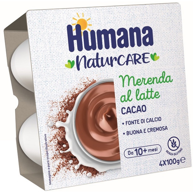 HUMANA MERENDA CACAO 4 VASETTI DA 100 G