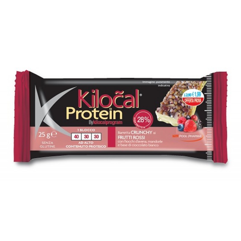 KILOCAL PROTEIN BARRETTA CIOCCOLATO BIANCO COCCO FRUTTI ROSSI 25 G