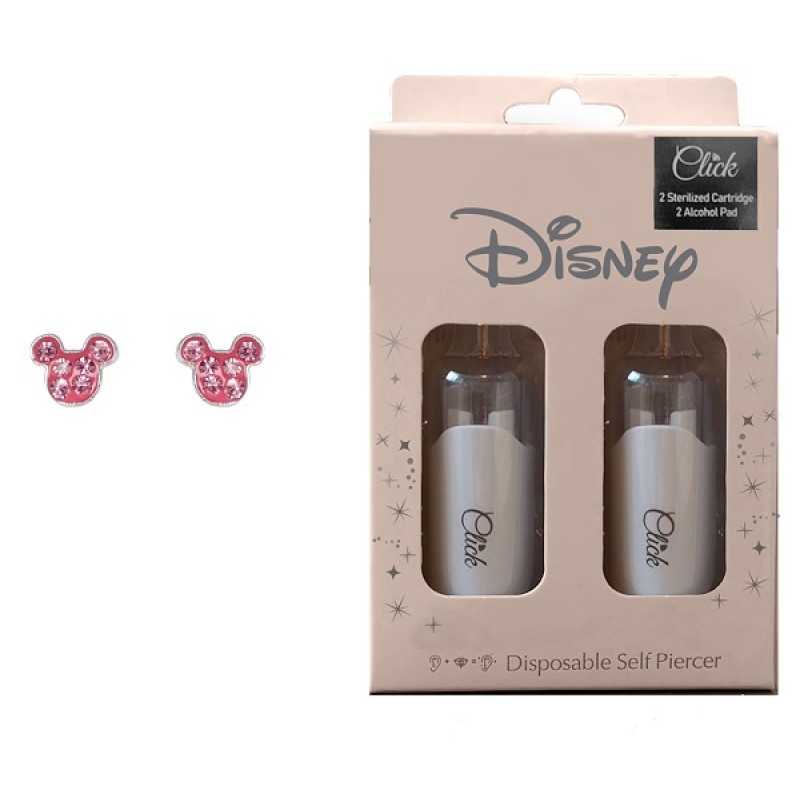 DISNEY ORECCHINI MICKEY CON CRISTALLI ROSA