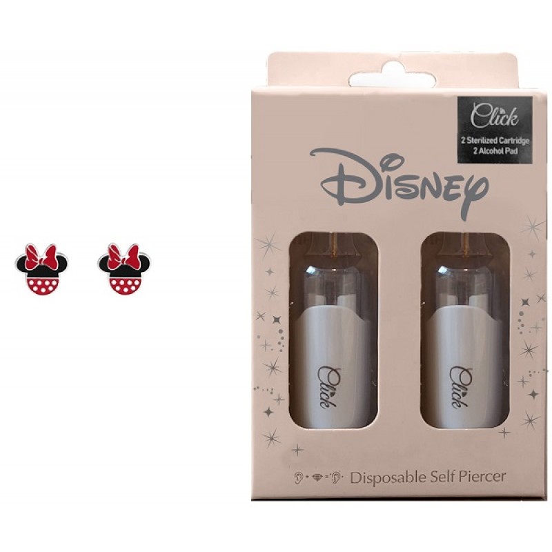 DISNEY ORECCHINI MINNIE SMALTATA ROSSO NERO