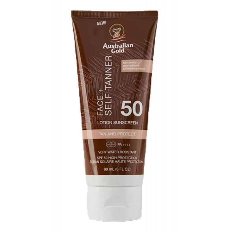 AUSTRALIAN GOLD SPF50 FACE+ SELF TANNER LOTION 88 ML