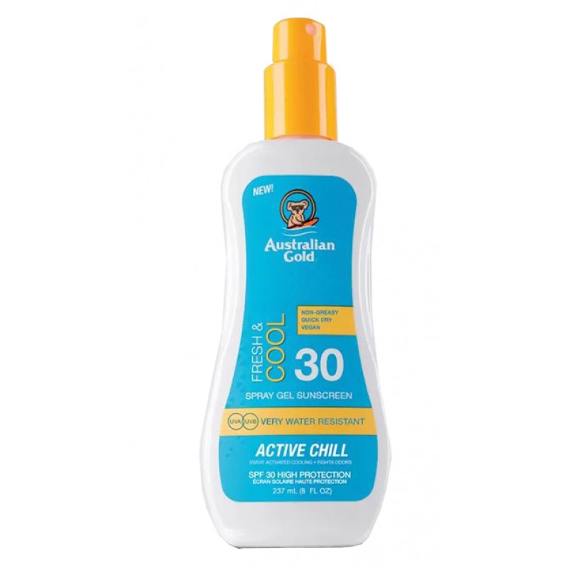 AUSTRALIAN GOLD BOTANICAL SPF 30 SPRAY GEL ACTIVE CHILL 237 ML