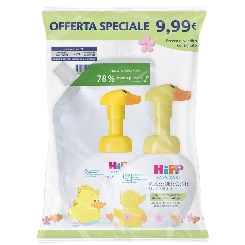 HIPP SPECIAL PACK PAPERELLA MOUSSE DETEREGENTE 250 ML + PAPERELLA MOUSSE DETEREGENTE RICARICA 250 ML