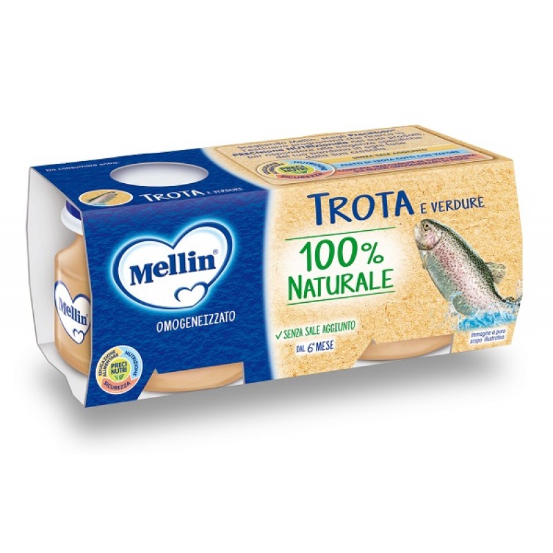 MELLIN OMOGENEIZZATO DI TROTA E VERDURE 4 X 80 G