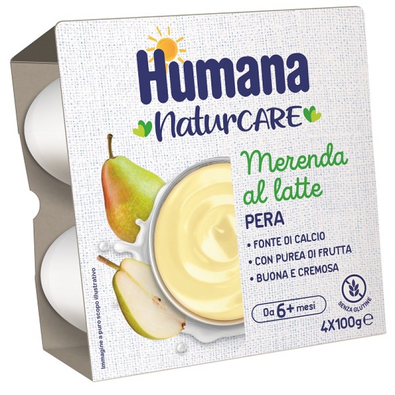 HUMANA MERENDA AL LATTE PERA 4 PEZZI DA 100 G