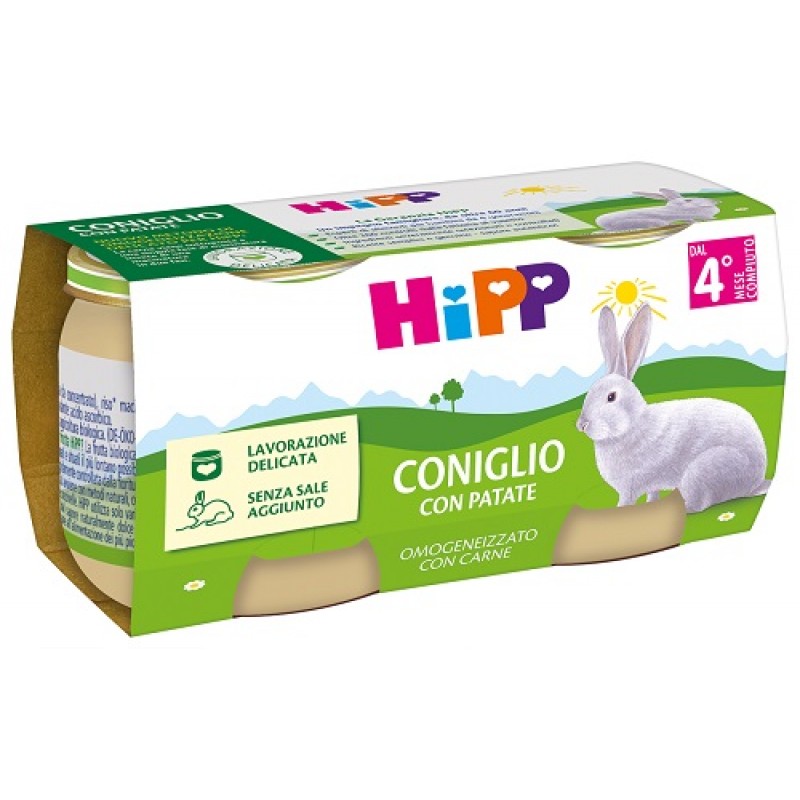 HIPP OMOGENEIZZATO CONIGLIO CON VERDURE 2 PEZZI DA 80 G