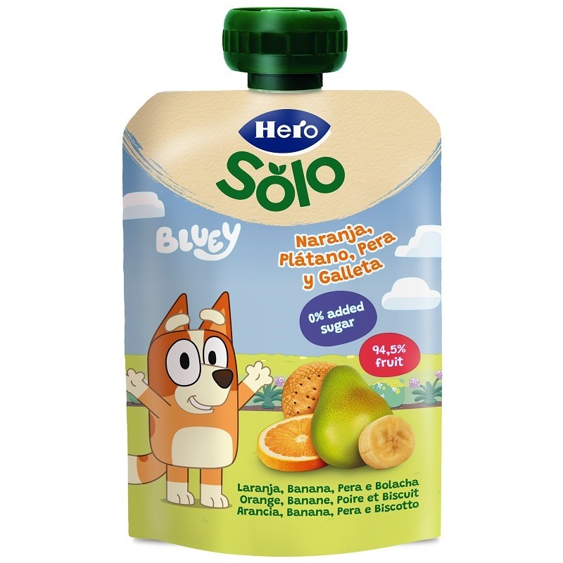 HERO SOLO POUCH BLUEY BANANA/PERA/ARANCIA/BISCOTTO 100 G