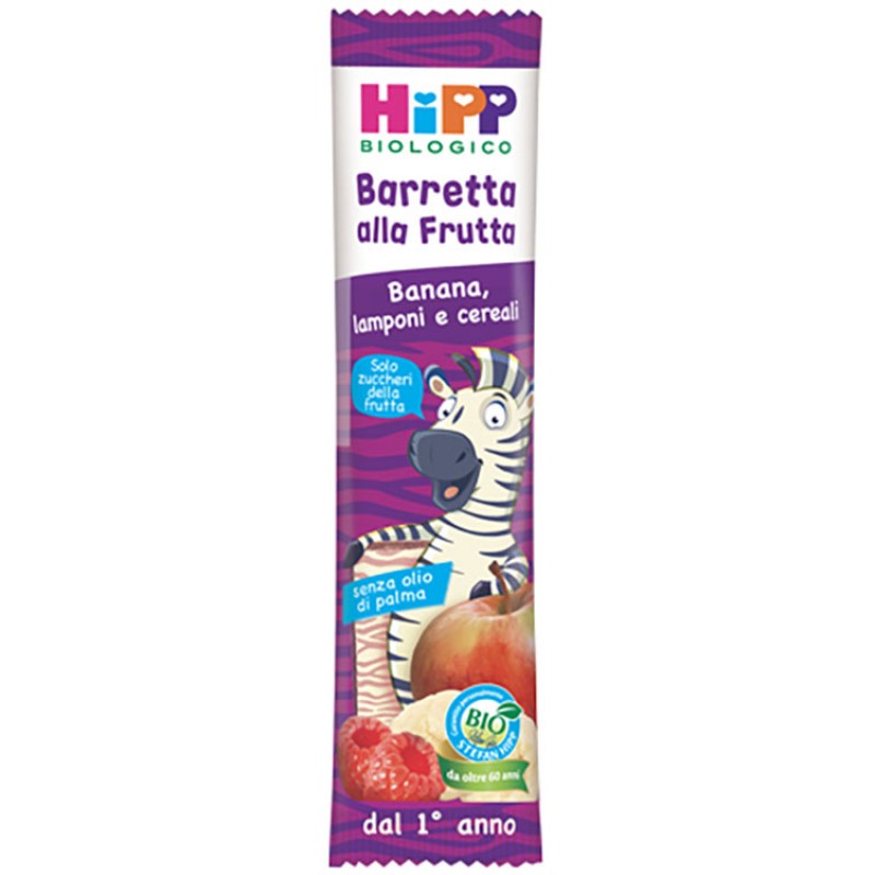 HIPP BIO BARRETTA ALLA FRUTTA BANANA/LAMPONI/CEREALI 23 G