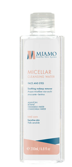 Image of MIAMO TOTAL CARE MICELLAR CLEANSING WATER 200 ML ACQUA MICELLARE VISO-OCCHI STRUCCANTE LENITIVA 8056182400154